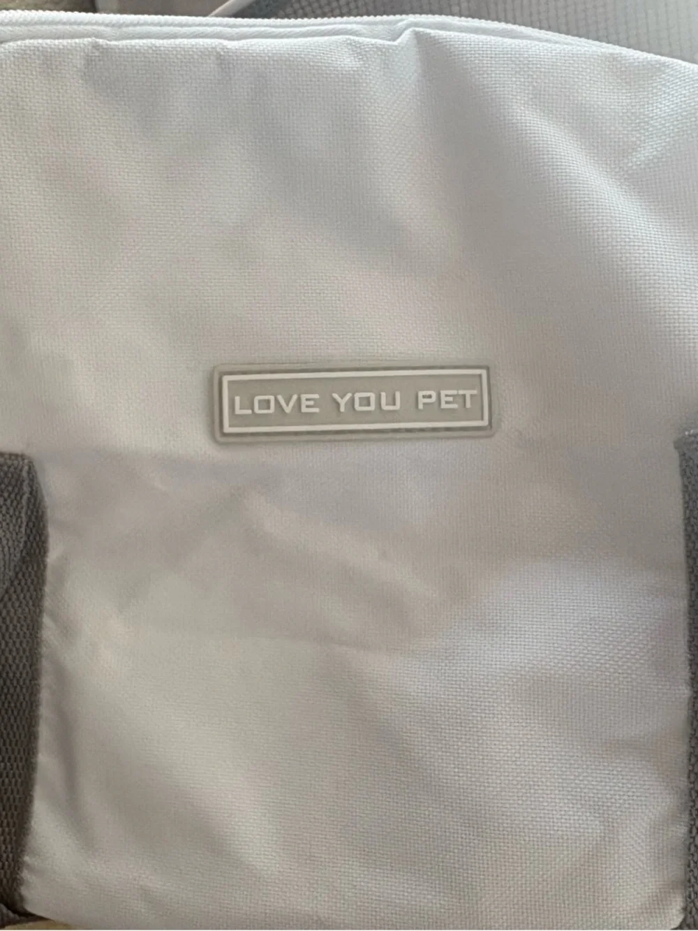 Love You Pet Gray & White Small Pet Carrier Tote
